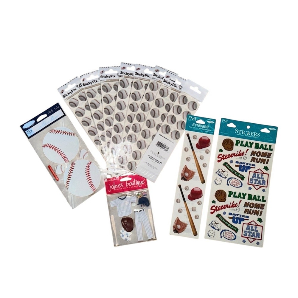Baseball Scrapbooking Sticker‎ Lot Jolee's Boutique StickyPix FMI Multi‑Pack